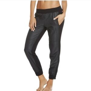 Fabletics Anguilla Ripstop Nylon Terry Blend High Rise Jogger Black Medium